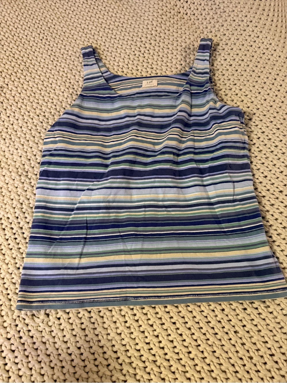 J. Jill Sleeveless Striped Tank Top in Blue Multi